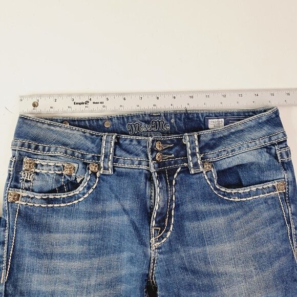 Miss Me Women's Jeans JP4656-6 Signature‎ JP9000B Boot Cut Bling Pockets Sz 29 - Picture 10 of 12